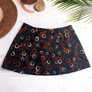 Miraclesuit Black and Circular design Swim Skirt Size Large
